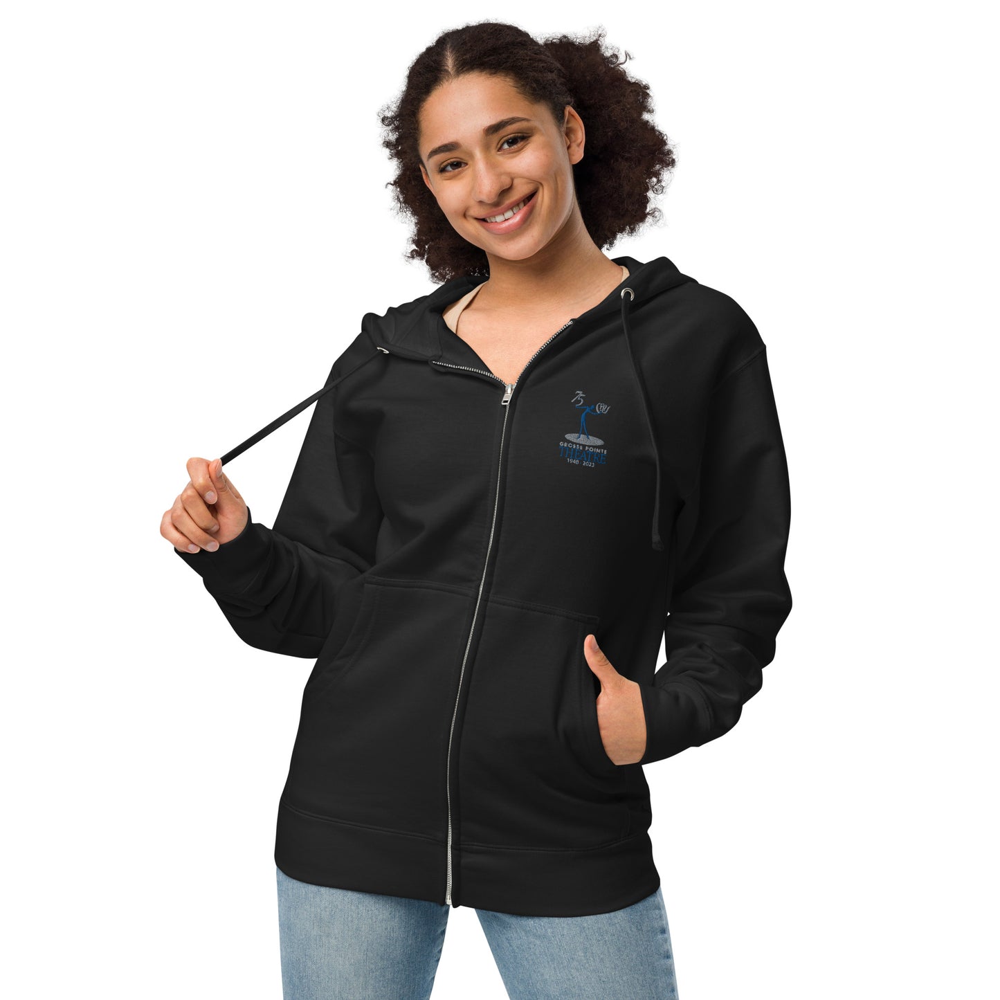75th Anniversary Unisex fleece zip up hoodie