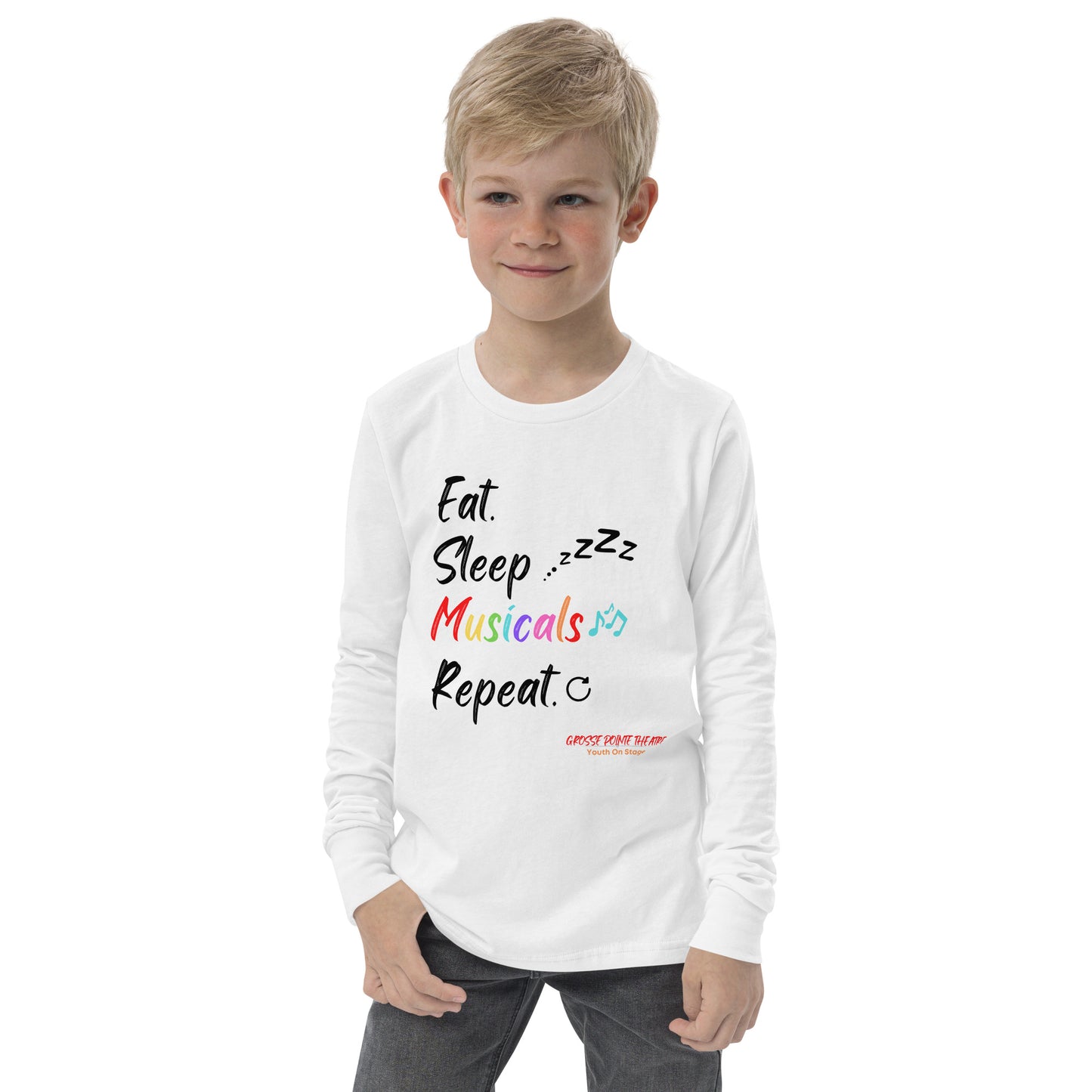 YOS - "Eat, Sleep, Musicals" Youth long sleeve tee