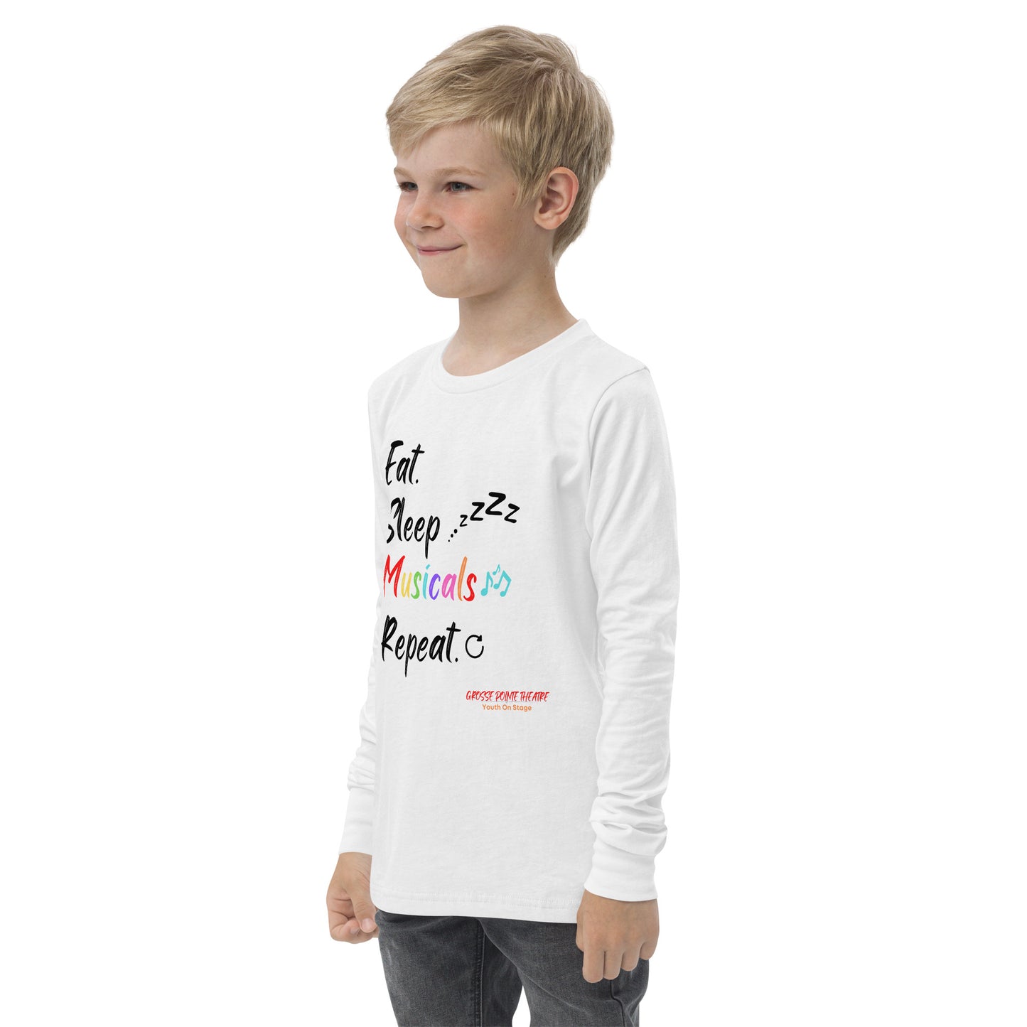 YOS - "Eat, Sleep, Musicals" Youth long sleeve tee