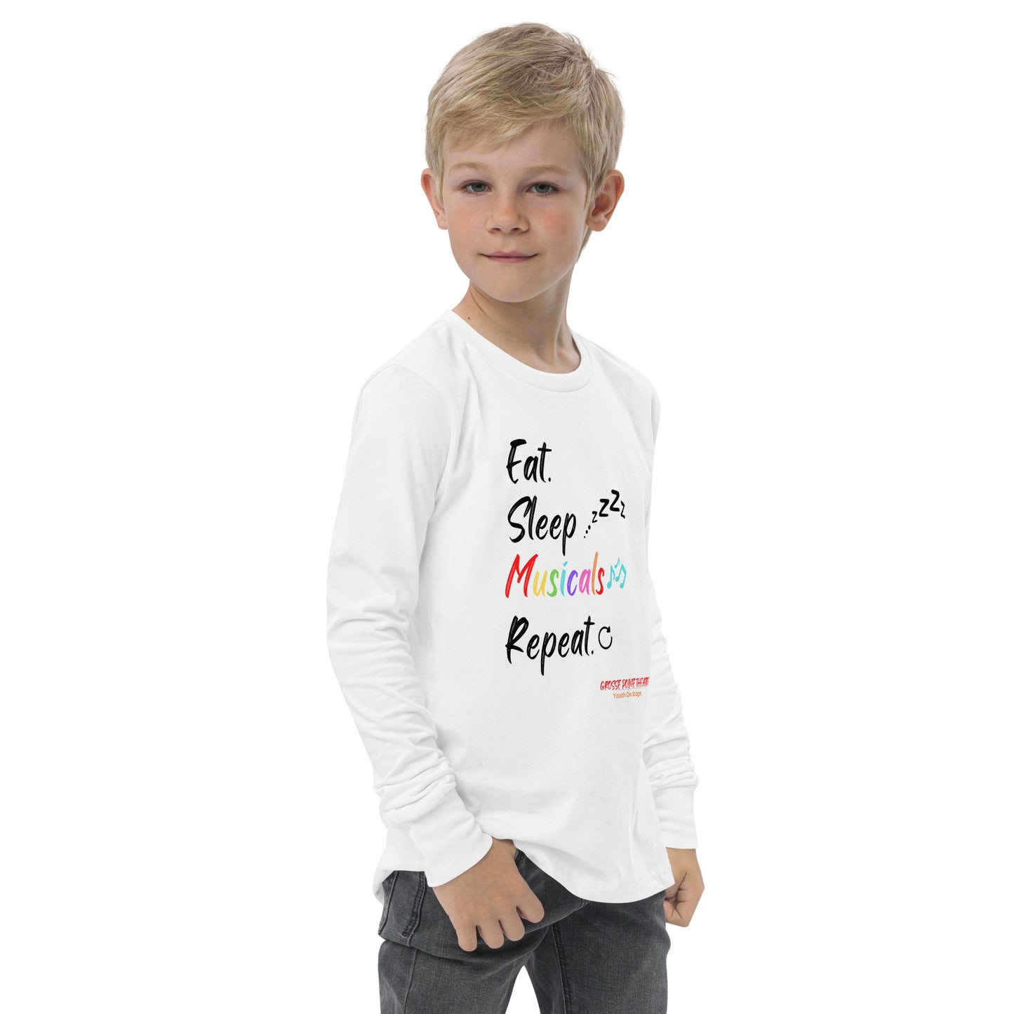 YOS - "Eat, Sleep, Musicals" Youth long sleeve tee