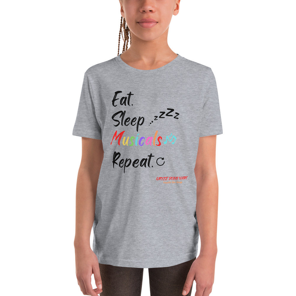 YOS  - "Eat Sleep Musicals" Youth Short Sleeve T-Shirt