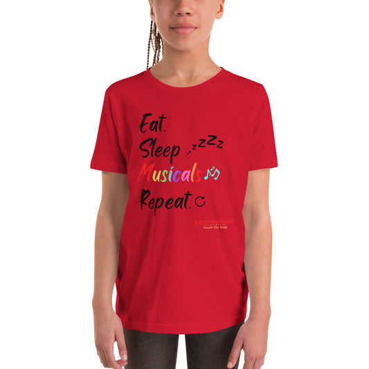 YOS  - "Eat Sleep Musicals" Youth Short Sleeve T-Shirt